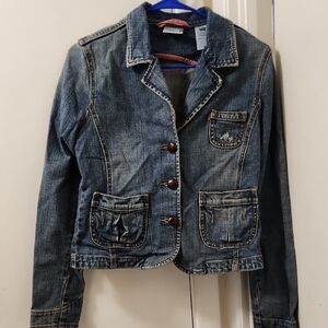 Levi's Blue Jean Jacket Cropped Fitted Style